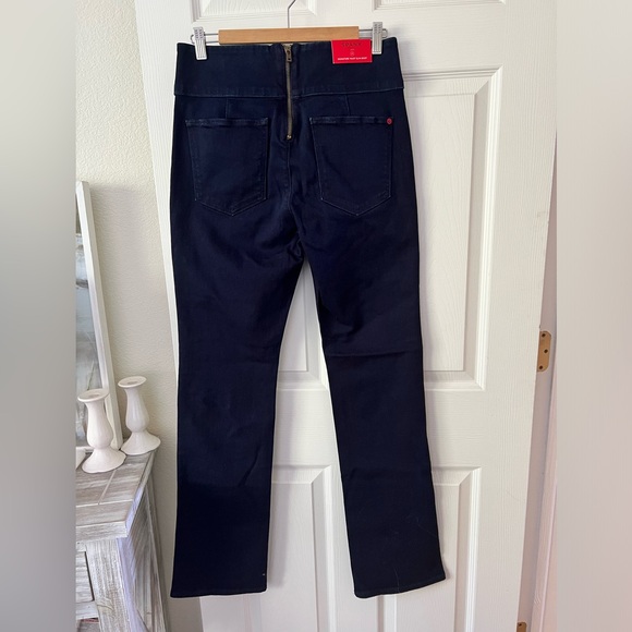 Spanx Signature Waist Slim Boot Dark Wash Jeans Size 29 Back Zip - Picture 4 of 9
